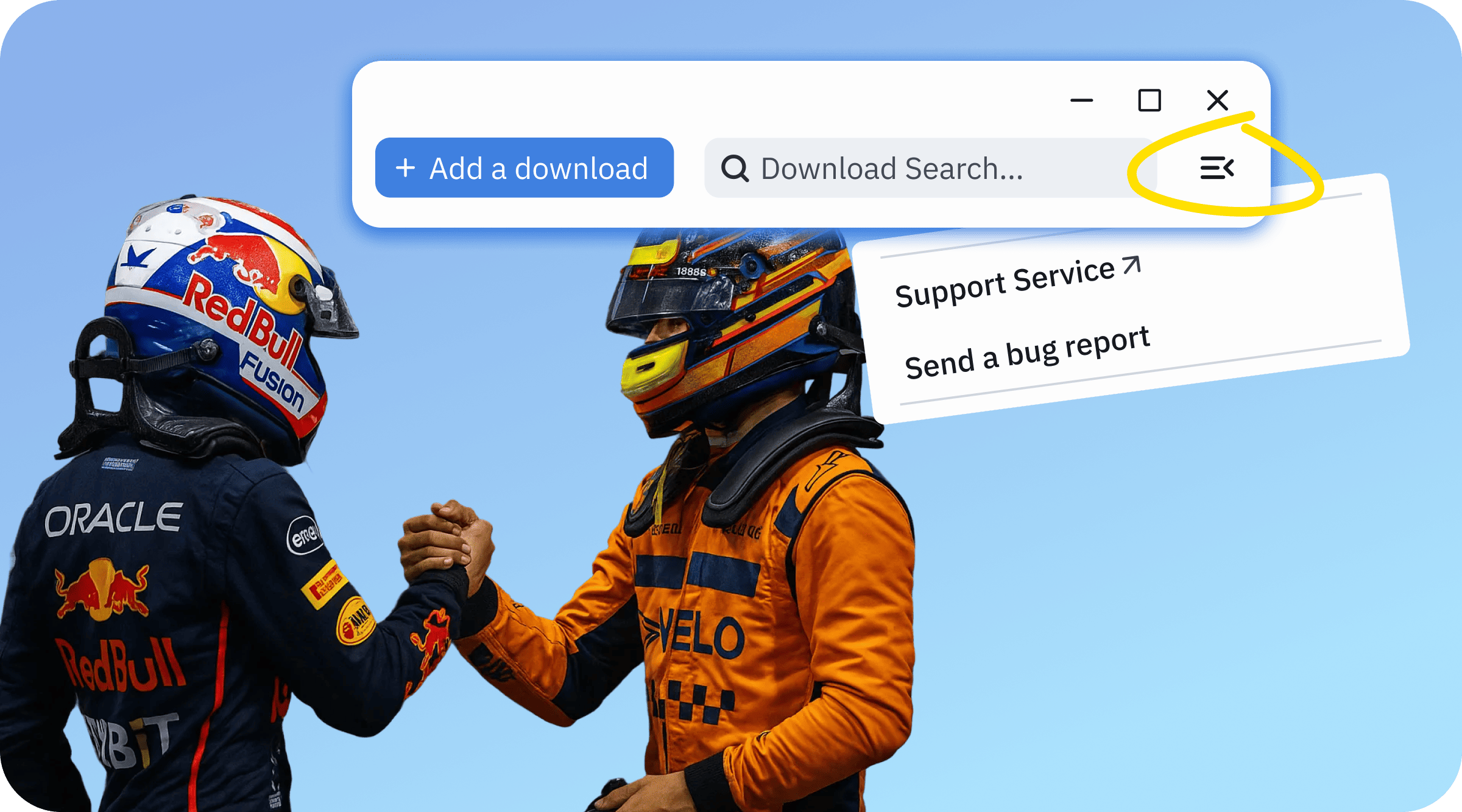 A photo of two athletes shaking hands in support