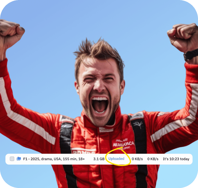 An image of a man who likely won a race