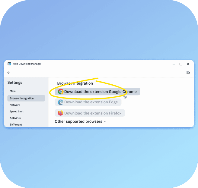 screenshot of the interface