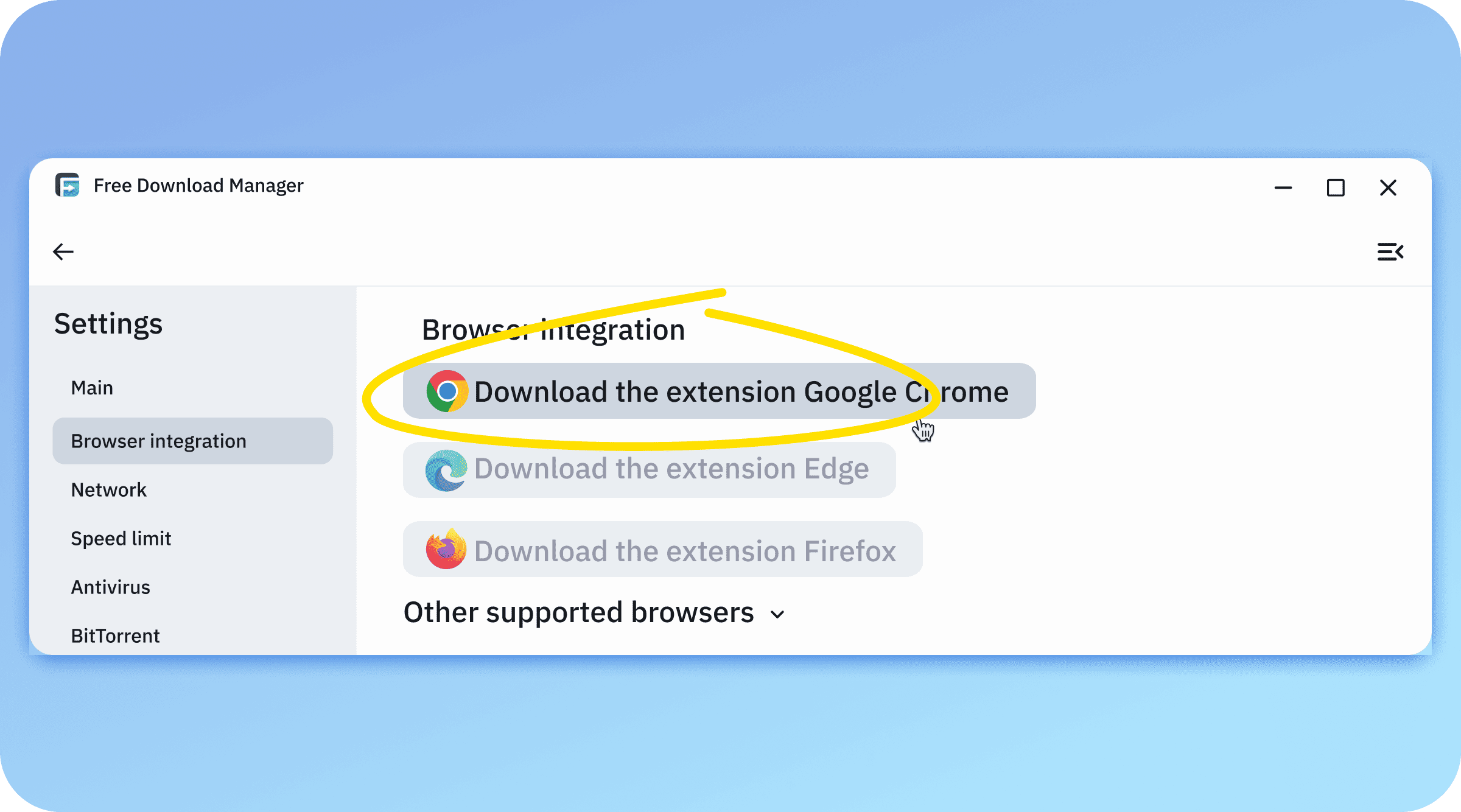 screenshot of the interface