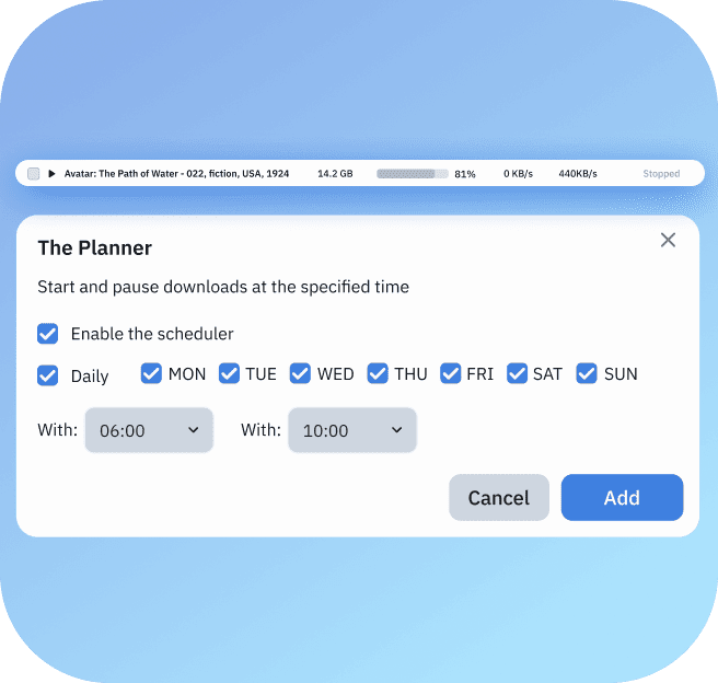 screenshot of the interface