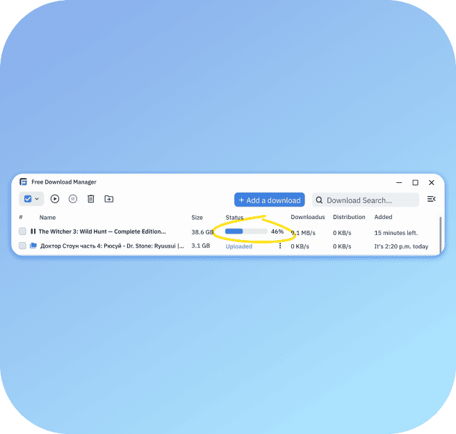 screenshot of the interface