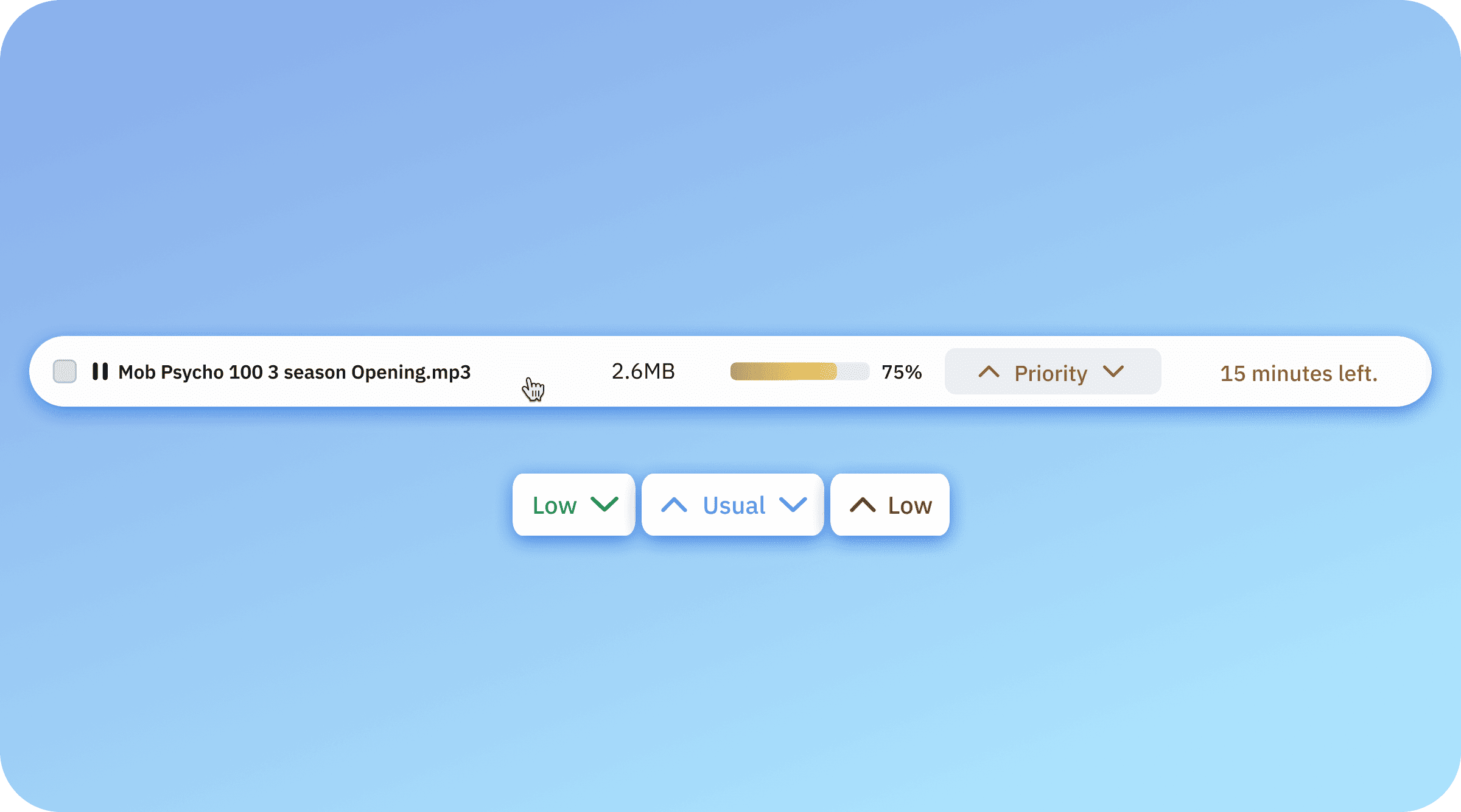 screenshot of the interface