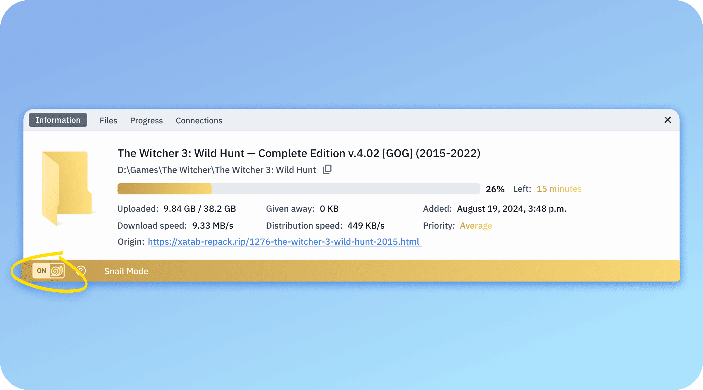 screenshot of the interface
